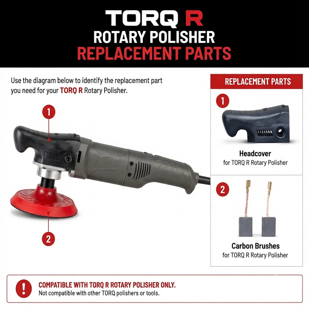 TORQ R Rotary Polisher Replacement Parts